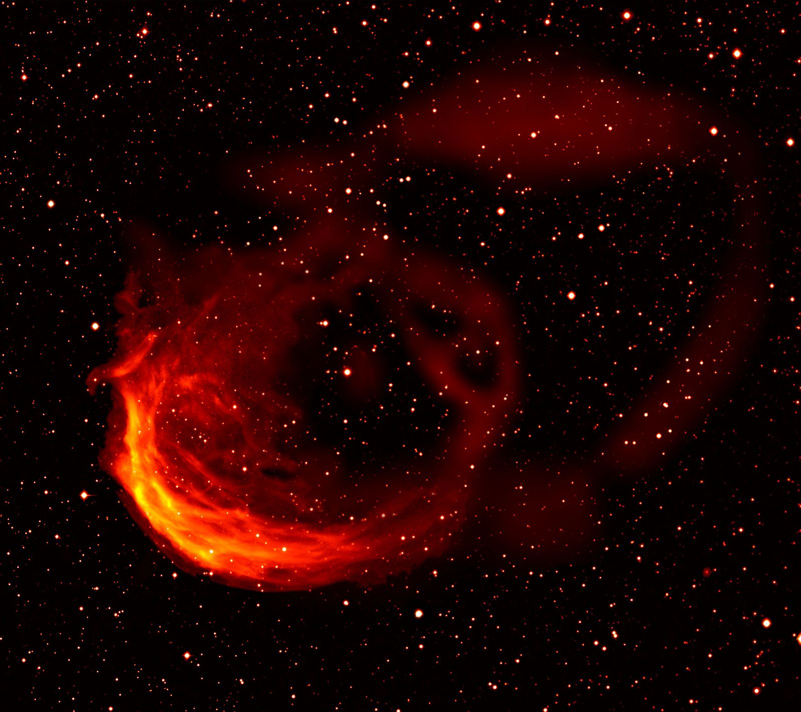 Sharpless Nebula 2-188 напоминает логотип браузера Mozilla Firefox
