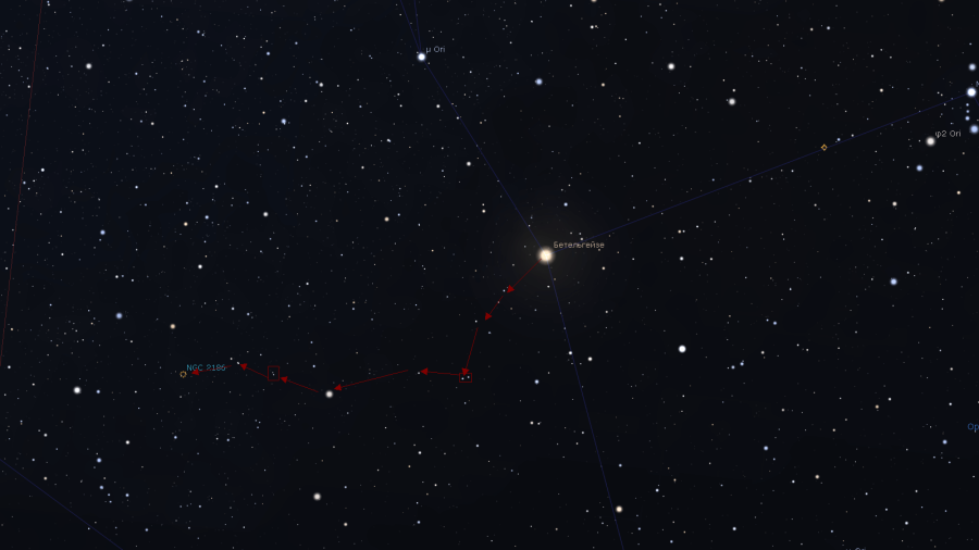 Найдите рассеянное скопление NGC 2186
