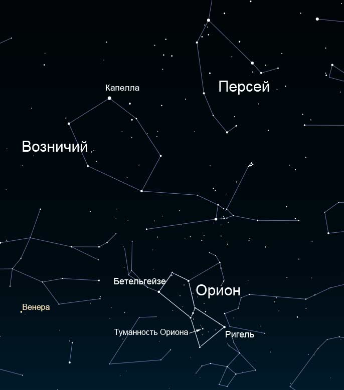 Как найти созвездие Ориона